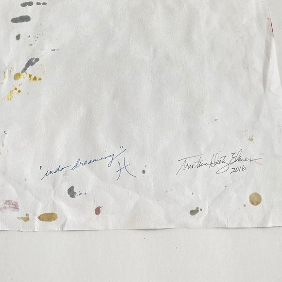 Indo Dreaming - Original Wall Art Handmade Mixed Media Collage Asian Calligraphy - Picture 9 of 9